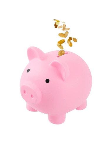 Alcancía de Cerdo Rosa GADIEDIE Irrompible 15.2x12.2x13.7cm