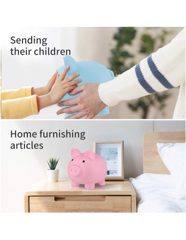 Alcancía de Cerdo Rosa GADIEDIE Irrompible 15.2x12.2x13.7cm