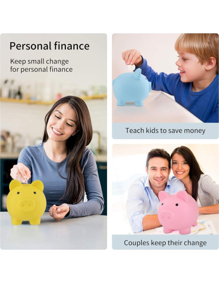 Alcancía de Cerdo Rosa GADIEDIE Irrompible 15.2x12.2x13.7cm