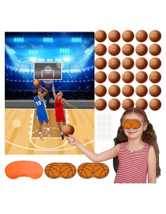 Juego de Fiesta de Baloncesto PLULON con Póster y Pegatinas