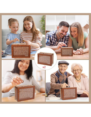 Caja de Ahorro de Dinero MoliDow 2 Packs Madera 10,000 Objetivos