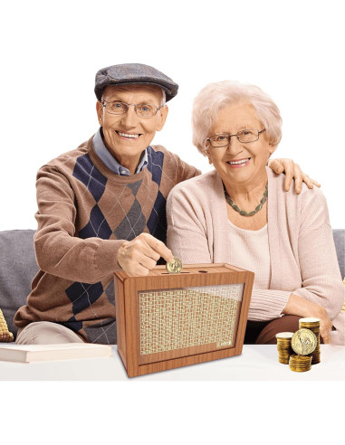 Caja de Ahorro de Dinero MoliDow 2 Packs Madera 10,000 Objetivos