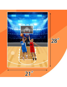 Juego de Fiesta de Baloncesto PLULON con Póster y Pegatinas 2