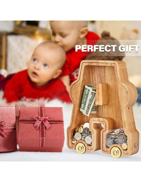 Banco de Dinero de Letras de Madera NBTORCH para Niños Banco de Dinero de Letras de Madera NBTORCH para Niños