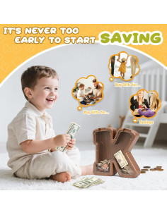 Alcancía de Madera Personalizada Summidate para Niños 22.86 cm 2