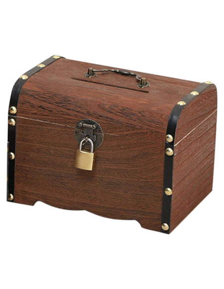 Hucha de Madera Tookie con Cerradura Vintage 14x15x20cm
