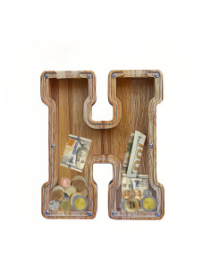 Alcancía de Madera Personalizada KUAJING - Letras del Alfabeto