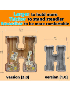 Alcancía de Madera Personalizada KUAJING - Letras del Alfabeto 2