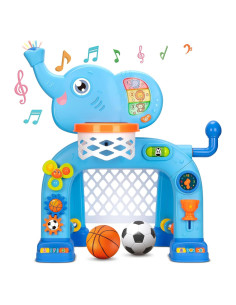 Juguete Deportivo Interactivo KIZZYEA Aro Baloncesto y Meta Fútbol