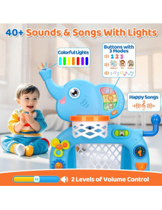 Juguete Deportivo Interactivo KIZZYEA Aro Baloncesto y Meta Fútbol 2