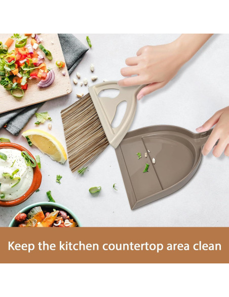 Juego de Cepillo y Recogedor Mini WDDBHSKN - Blanco Marrón