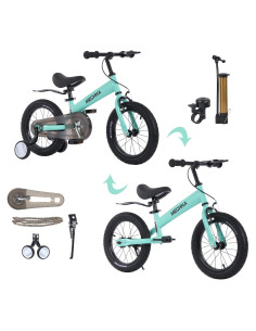 Bicicleta de Equilibrio 3-en-1 BALINGE 14" Verde Claro