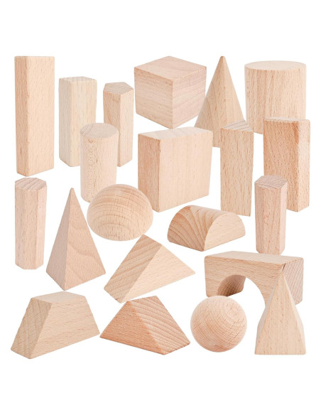 21 Bloques de Madera Geométricos 3D Kugliwa para Niños