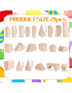 21 Bloques de Madera Geométricos 3D Kugliwa para Niños 2