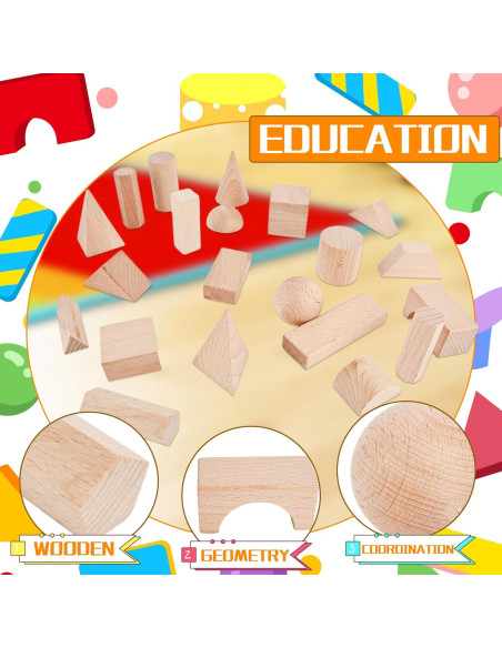 21 Bloques de Madera Geométricos 3D Kugliwa para Niños