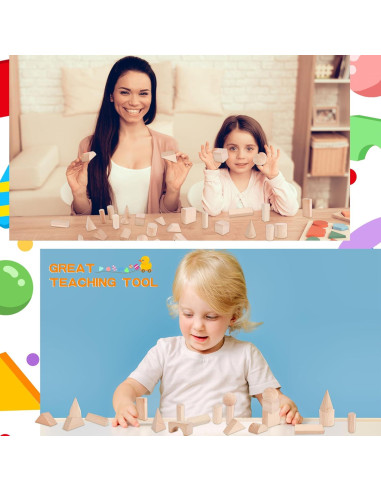 21 Bloques de Madera Geométricos 3D Kugliwa para Niños