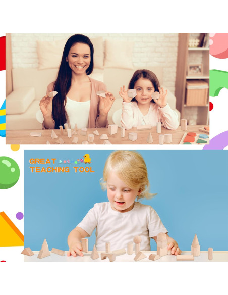 21 Bloques de Madera Geométricos 3D Kugliwa para Niños