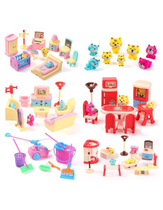 59 Piezas Accesorios Muebles Casa de Muñecas Chalyna