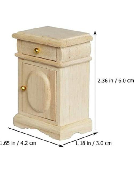 Mesita de Noche Miniatura 1:12 Cutemini Madera Ecológica