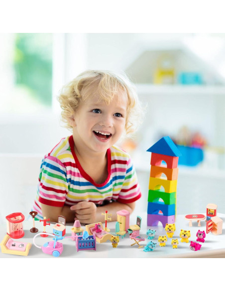 59 Piezas Accesorios Muebles Casa de Muñecas Chalyna