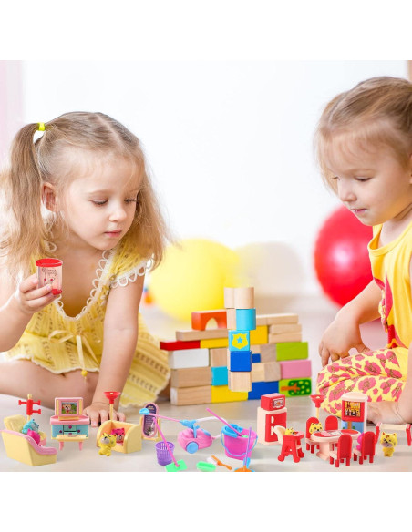 59 Piezas Accesorios Muebles Casa de Muñecas Chalyna