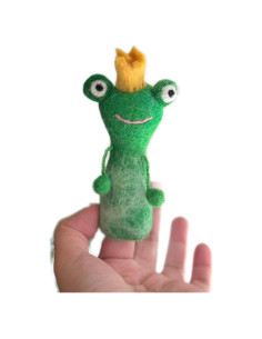 Títere de dedo de rana de fieltro Ganapati Crafts 10 cm