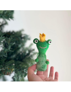Títere de dedo de rana de fieltro Ganapati Crafts 10 cm 2