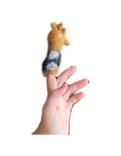 Títere de dedo Hoopoe de fieltro hecho a mano - Ganapati Crafts