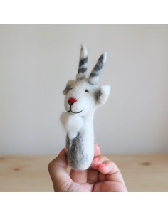 Títere de dedo de cabra blanca Ganapati Crafts 10 cm 2