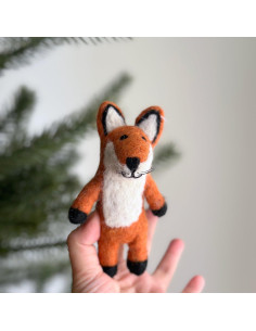 Títere de Dedo Zorro Rojo Hecho a Mano - Juguete Ecológico 2