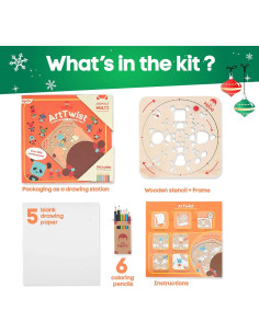 Kit de Dibujo ArtTwist Kipod - Plantillas de Madera con Lápices 2
