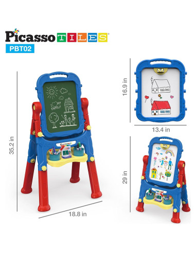 Caballete de Arte PicassoTiles PBT02 Ajustable 2 en 1