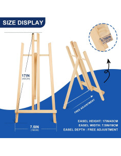 Caballetes de Mesa ESRICH 43 cm Madera para Pintura 2 Piezas 2