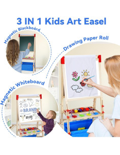 Caballete de Arte Plegable EUYIX para Niños 2-12 Años 2
