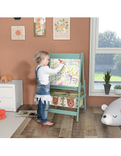 Caballete de Arte Qaba 3 en 1 para Niños Verde con Pizarra 2