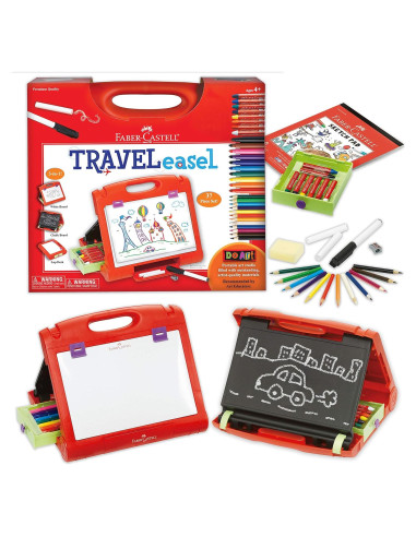 Caballete de Viaje Faber-Castell 3-en-1 para Niños 37 Piezas