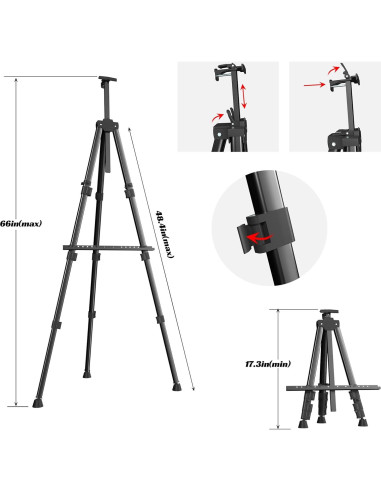Caballete de Pintura Aredy Ajustable 43.9-167.6 cm Metal