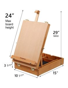 Caballete de Mesa de Madera Cayendo en Arte Ajustable 61 cm 2