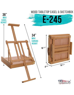 Caballete de Madera Ajustable Suministro de Arte USA 36" 2