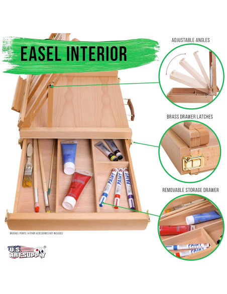 Caballete de Madera Ajustable Suministro de Arte USA 36"