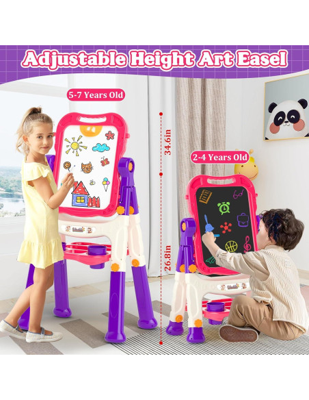 Caballete de Arte Weudear PINK para Niños 2-5 Años