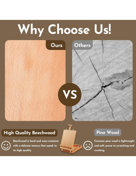 Caballete de Mesa Ajustable CONDA - Caja de Dibujo de Madera Caballete de Mesa Ajustable CONDA - Caja de Dibujo de Madera