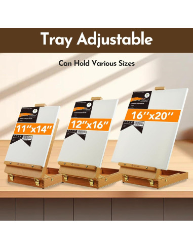 Caballete de Mesa Ajustable CONDA - Caja de Dibujo de Madera