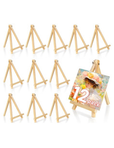 Paquete de 12 Caballetes de Madera YOHAWJAN 24cm para Pintura