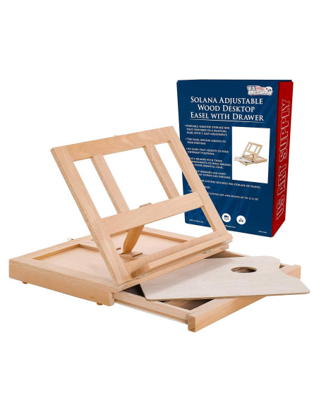 Caballete de Mesa Ajustable U.S. Art Supply Solana Madera