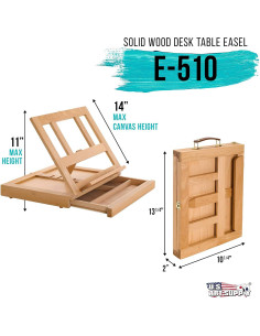 Caballete de Mesa Ajustable U.S. Art Supply Solana Madera 2