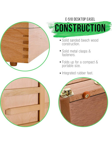 Caballete de Mesa Ajustable U.S. Art Supply Solana Madera