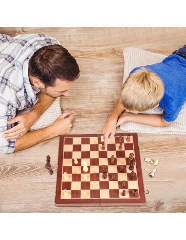 Juego de Ajedrez y Damas Magnético AMEROUS 38.1 cm 2 en 1