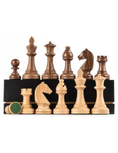 Piezas de Ajedrez A&A Premium Staunton Madera Nogal 9.5cm