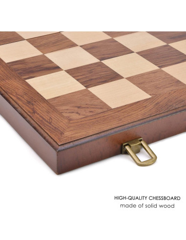 Juego de Ajedrez y Damas 2 en 1 AMEROUS Madera 39.62 cm